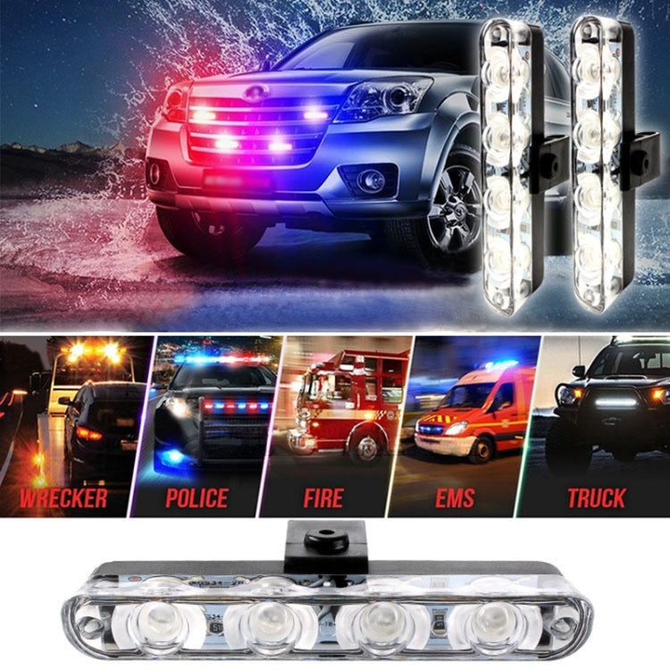 4 in 1 Car 16LEDs Grille Flash Lights Warning Lights with Wireless Remote Control(White) by buy2fix