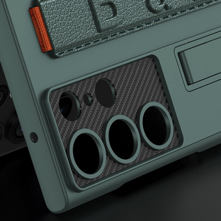 For Samsung Galaxy S23 Ultra 5G GKK Ultra-thin Wristband Shockproof Phone Case with Holder(Silver) by GKK