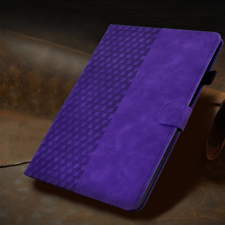 For iPad Pro 11 2018 / 2020 / 2021 Rhombus Embossed Leather Smart Tablet Case(Purple) by buy2fix