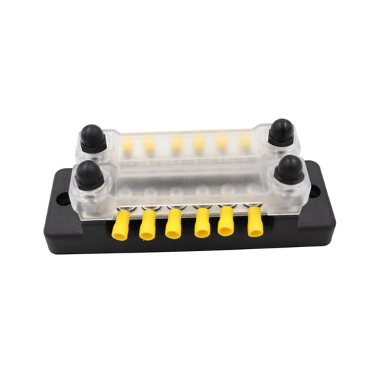 CP-3024 150A 12-48V RV Yacht Double-row 6-way Busbar with 16pcs Terminals(Black) by buy2fix