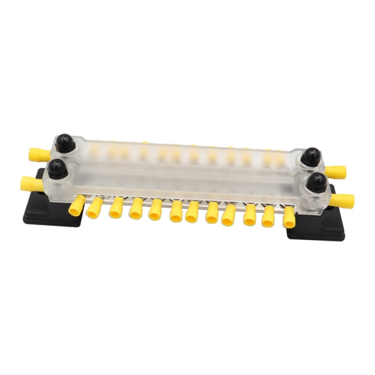 CP-3053 150A 12-48V RV Yacht Double-row 12-way Busbar with 28pcs Terminals(Black) by buy2fix