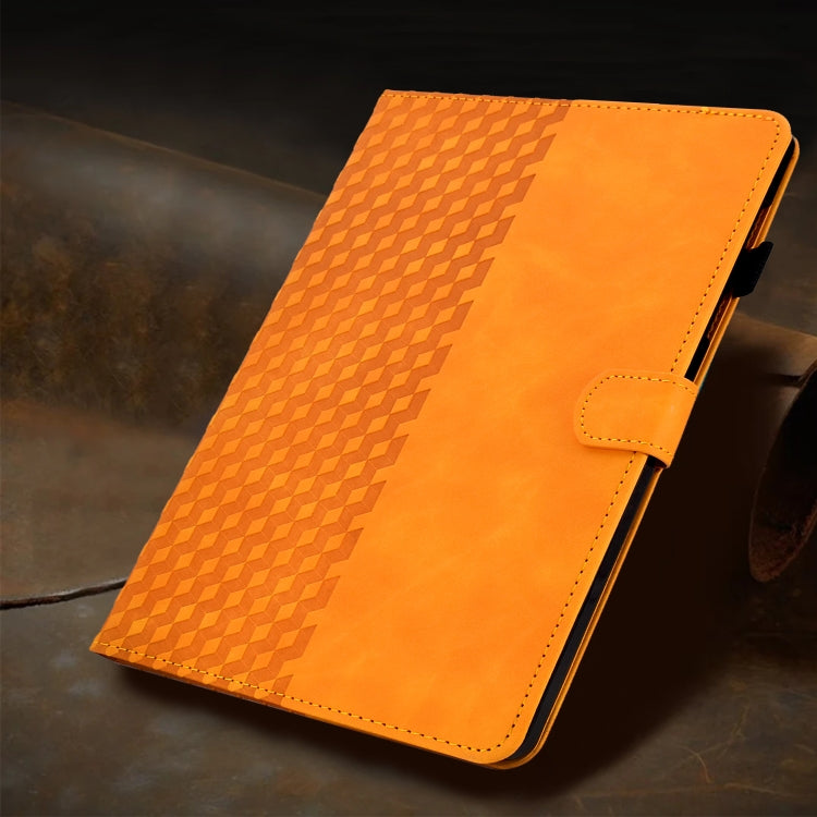 For Samsung Galaxy Tab A7 T500 / T505 2020 Rhombus Embossed Leather Smart Tablet Case(Khaki) by buy2fix