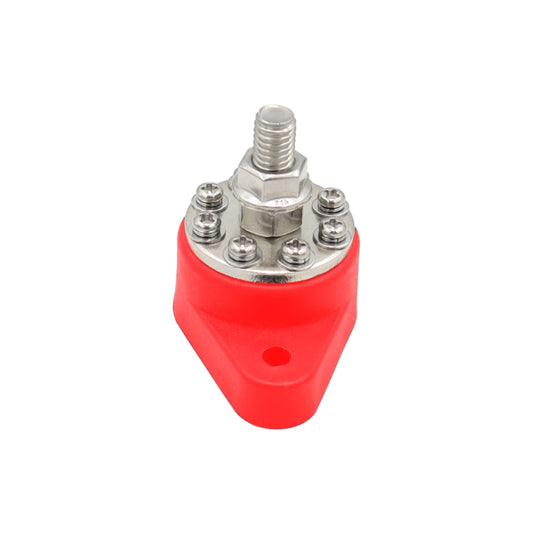 3/8 inch M10 RV Yacht 8-way Terminal Stud with 2 M5x20 Screws(Red) by buy2fix