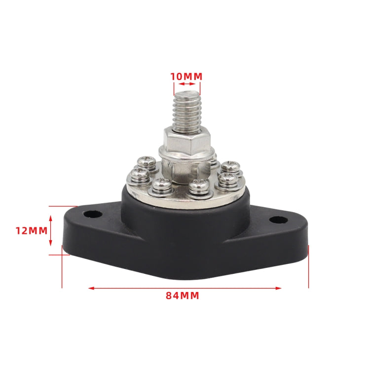 3/8 inch M10 RV Yacht 8-way Terminal Stud with 2 M5x20 Screws(Red) by buy2fix