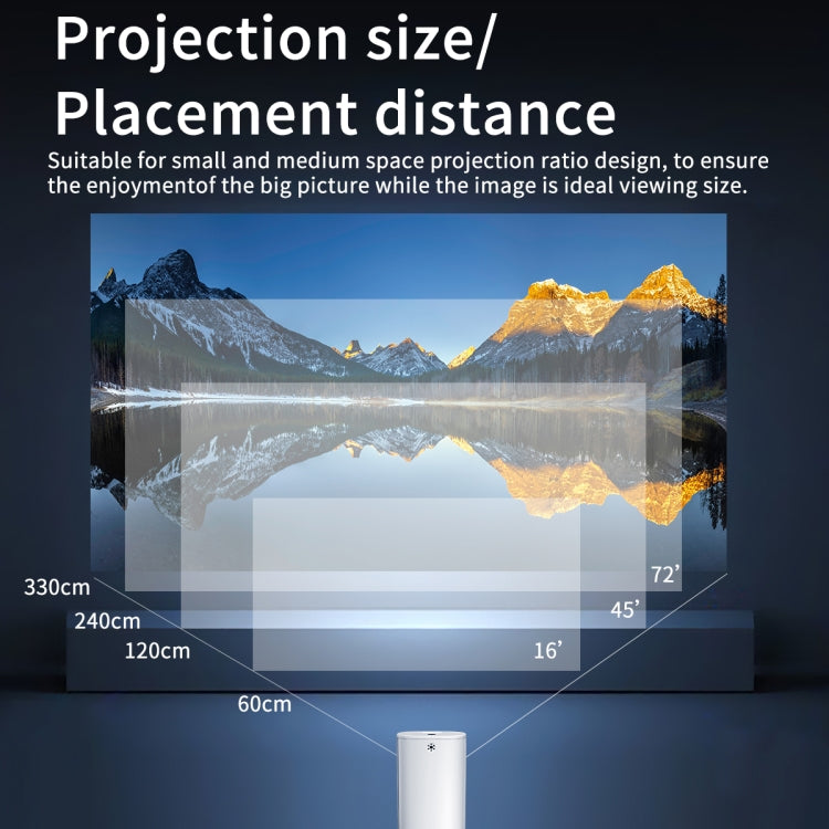 T1 480x360 800 Lumens Portable Mini LED Projector, Specification:EU Plug(White) by buy2fix