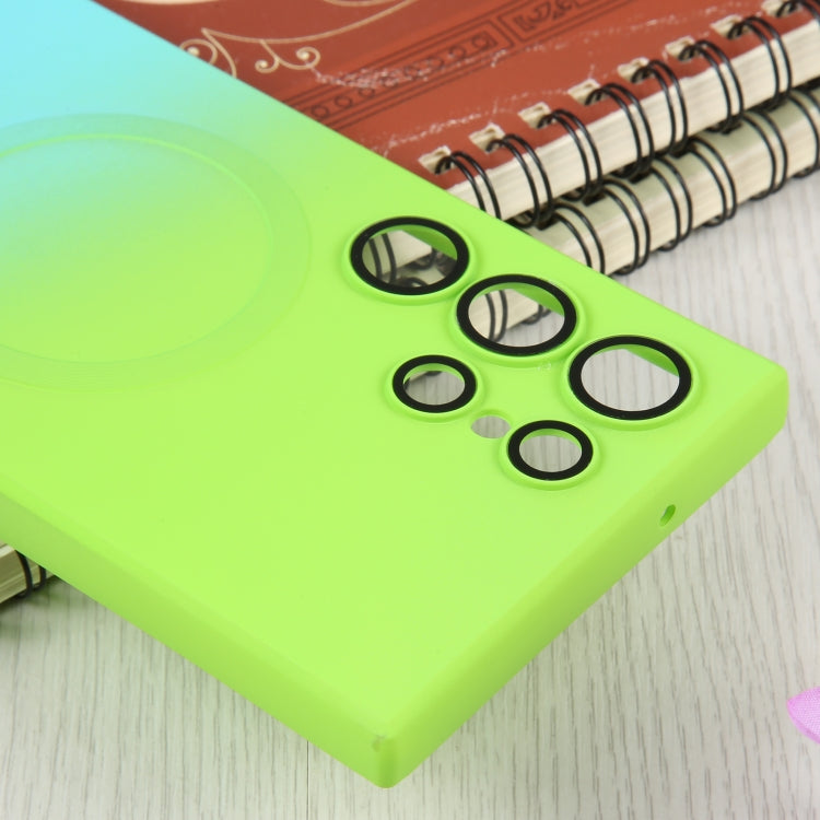 For Samsung Galaxy S23 5G Liquid TPU Silicone Gradient MagSafe Phone Case(Cyan Blue) by buy2fix