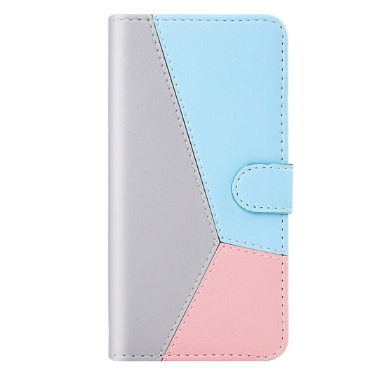 For Samsung Galaxy A14 5G Tricolor Stitching Flip Leather Phone Case(Grey) by buy2fix