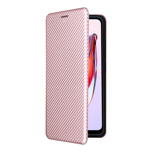 For Xiaomi Redmi 12C Carbon Fiber Texture Flip Leather Phone Case(Pink) by buy2fix