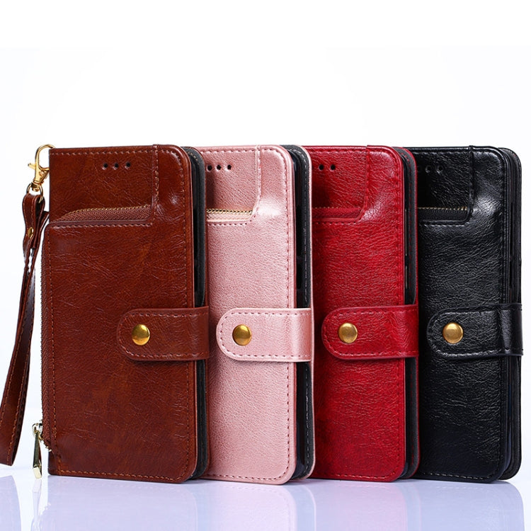 For Honor X9a 5G Zipper Bag Leather Phone Case(Rose Gold) by buy2fix