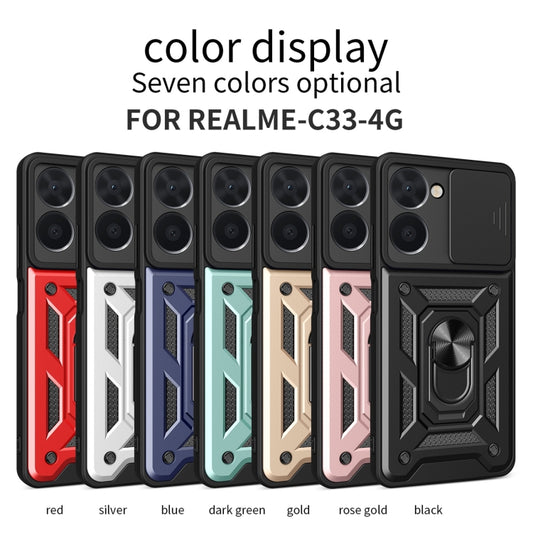 For Realme C33 4G Sliding Camera Cover Design Phone Case(Black) by buy2fix