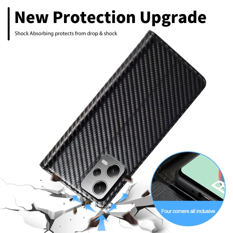 For Xiaomi Poco X5 Pro/Redmi Note 12 Pro 5G LC.IMEEKE Carbon Fiber Texture Flip Leather Phone Case(Vertical Black) by LC.IMEEKE