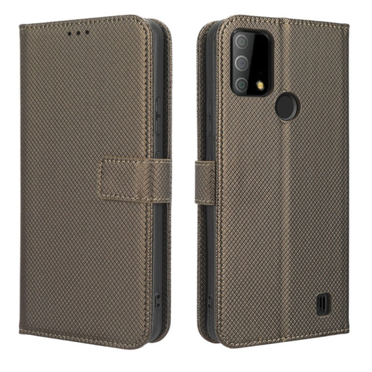 For Vodafone Smart V22 Diamond Texture Leather Phone Case(Brown) by buy2fix