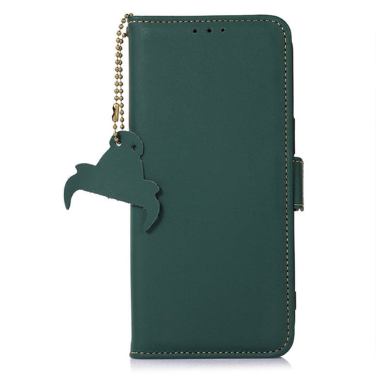 For OnePlus Ace 2 5G / 11R 5G Genuine Leather Magnetic RFID Leather Phone Case(Green) by buy2fix