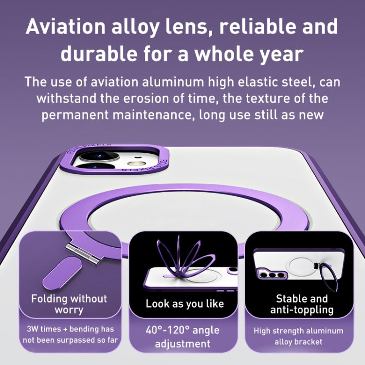 For Samsung Galaxy S23+ 5G Skin Feel MagSafe Shockproof Phone Case with Holder(Navy Blue) by buy2fix