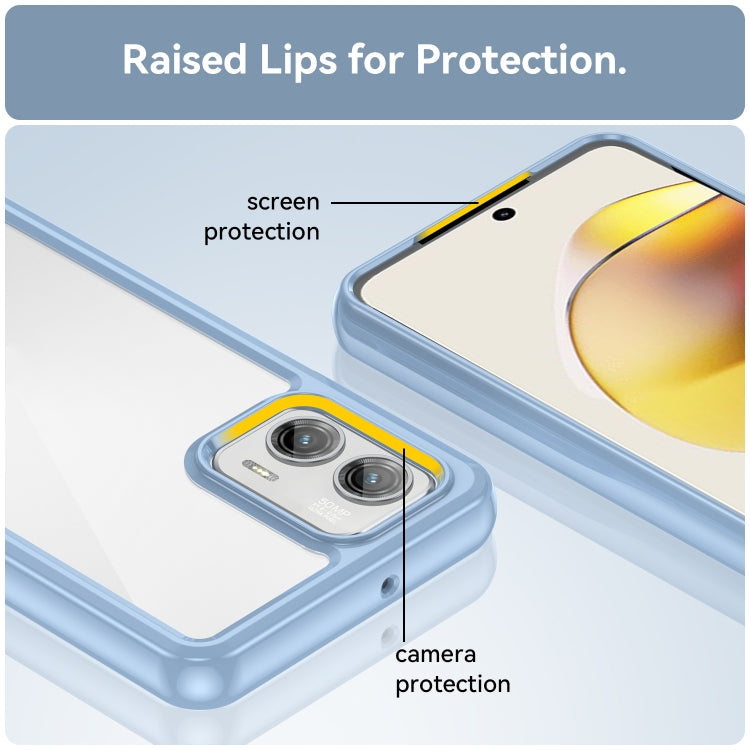 For Motorola Moto G73 Colorful Series Acrylic + TPU Phone Case(Blue) by buy2fix