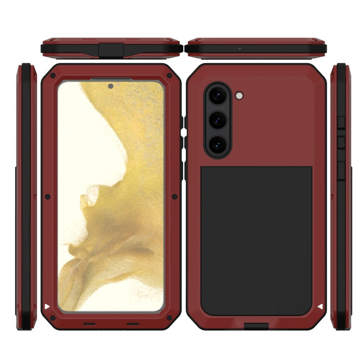 For Samsung Galaxy S23 5G RedPepper 360 Full Body Rugged Metal Waterproof Phone Case(Red) by RedPepper