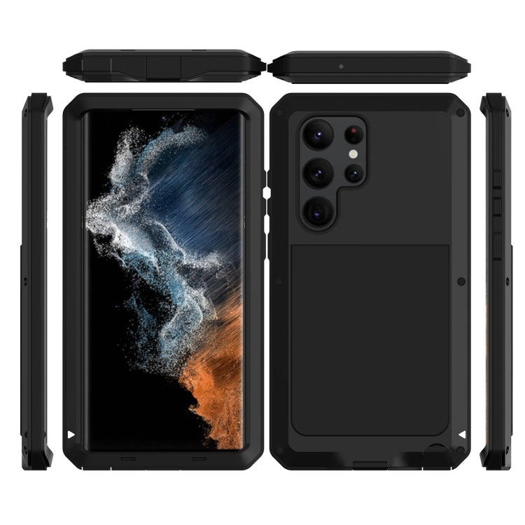 For Samsung Galaxy S23 Ultra 5G RedPepper 360 Full Body Rugged Metal Life Waterproof Phone Case(Black) by RedPepper