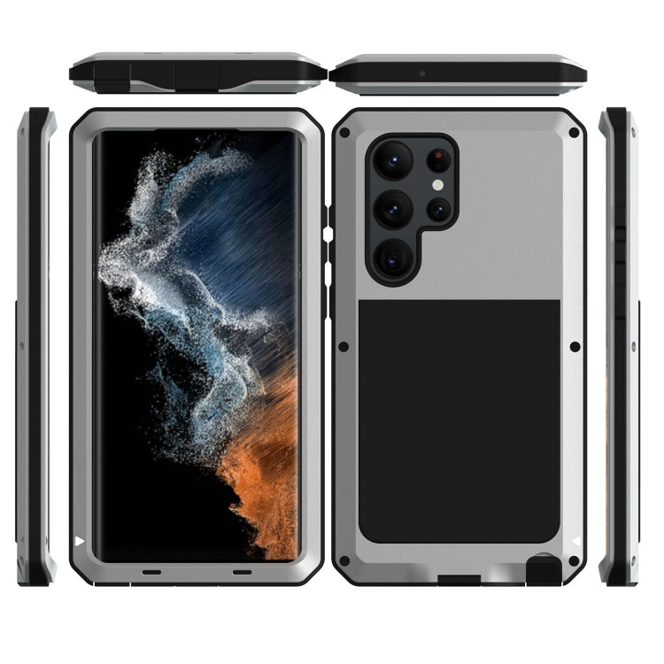 For Samsung Galaxy S23 Ultra 5G RedPepper 360 Full Body Rugged Metal Life Waterproof Phone Case(Silver) by RedPepper