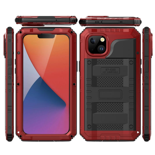 For iPhone 14 Plus RedPepper Wolf 360 Full Body Rugged Life Waterproof Phone Case(Red) by RedPepper