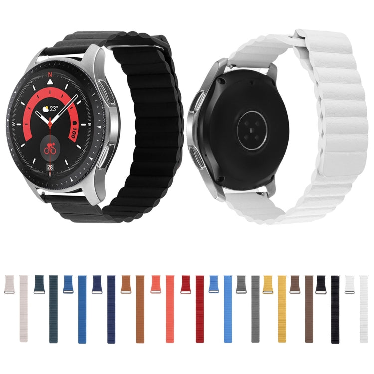 For Garmin Forerunner 255S / Venu 2S 18mm Universal Magnetic Loop Leather Watch Band(Cape Cod Blue) by buy2fix