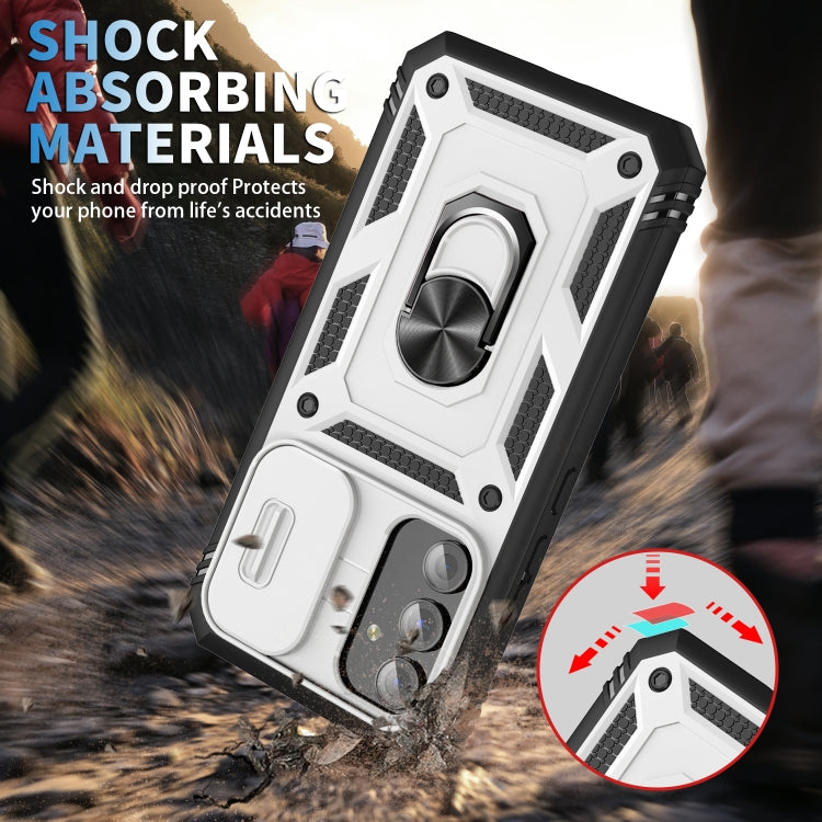 For Samsung Galaxy A54 5G Sliding Camshield TPU + PC Phone Case(White+Black) by buy2fix