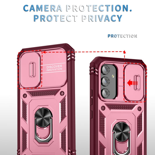 For Samsung Galaxy A54 5G Sliding Camshield TPU + PC Phone Case(Pink+Red) by buy2fix