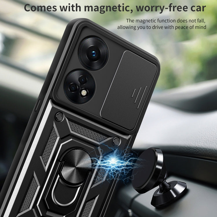 For OPPO Reno8 T 4G Sliding Camera Cover Design Phone Case(Rose Gold) by buy2fix