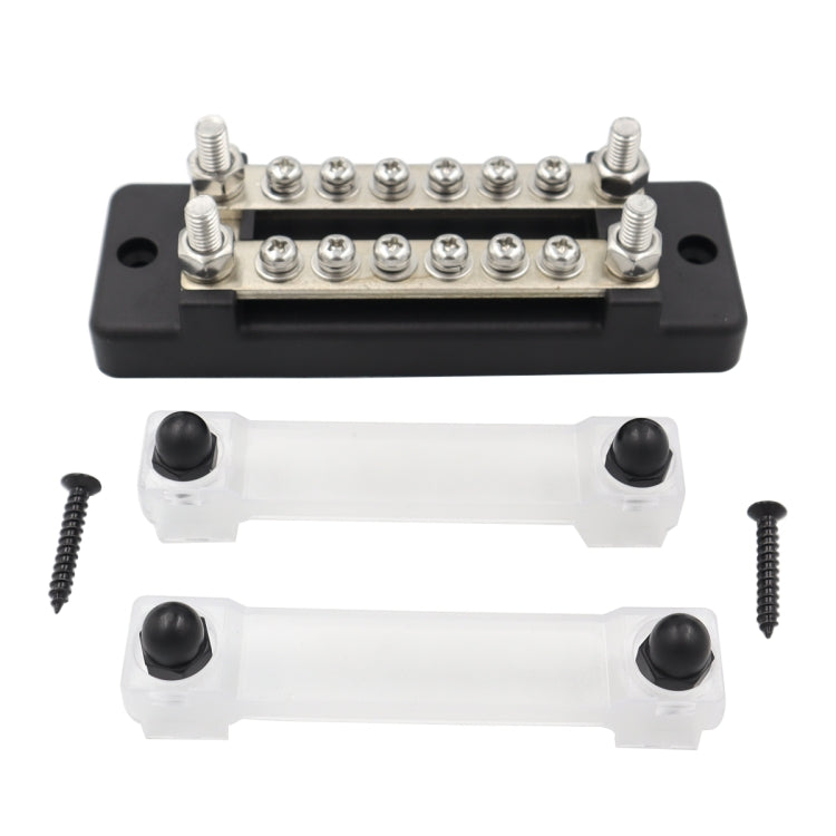 CP-3023-01 150A 12-48V RV Yacht Double-row 6-way Busbar(Black) by buy2fix