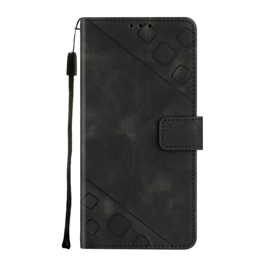 For Infinix Smart 6 Plus X6823 Skin-feel Embossed Leather Phone Case(Black) by buy2fix