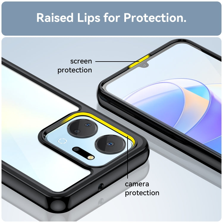 For Honor X7A Colorful Series Acrylic + TPU Phone Case(Black) by buy2fix