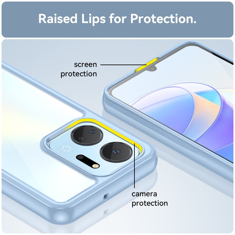 For Honor X7A Colorful Series Acrylic + TPU Phone Case(Blue) by buy2fix