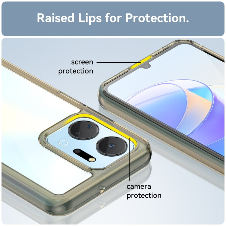 For Honor X7A Colorful Series Acrylic + TPU Phone Case(Transparent Grey) by buy2fix