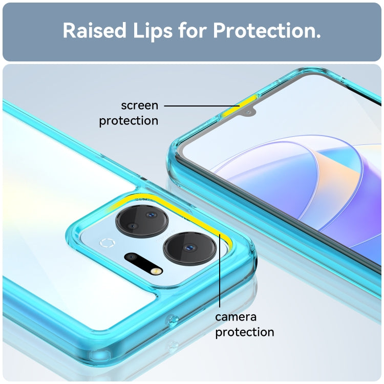 For Honor X7A Colorful Series Acrylic + TPU Phone Case(Transparent Blue) by buy2fix