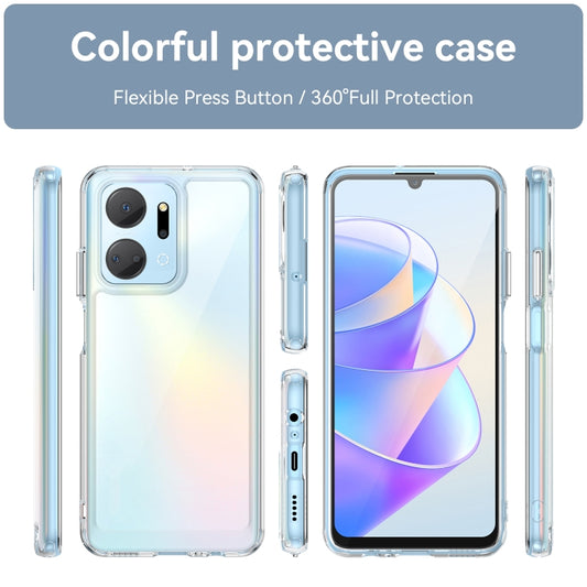 For Honor X7A Colorful Series Acrylic + TPU Phone Case(Transparent) by buy2fix