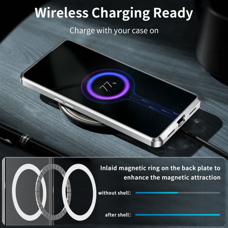 For OnePlus 11 MagSafe Magnetic Frosted Metal Phone Case(Silver) by buy2fix