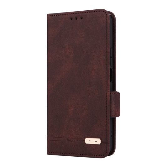 For Honor X8a Magnetic Clasp Flip Leather Phone Case(Brown) by buy2fix