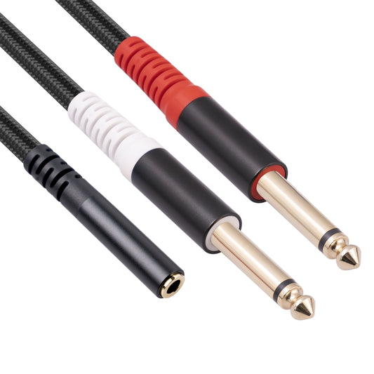 3717 3.5mm Female to 6.35mm 1/4 TS Male Stereo Audio Cable, Length: 30cm by buy2fix