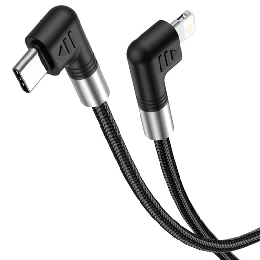 A9 30W USB-C/Type-C to 8 Pin Double Elbow Data Cable, Length:1m by buy2fix