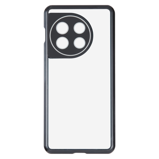 For OnePlus 11 Full Cover Magnetic Metal Tempered Glass Phone Case(Black) by buy2fix