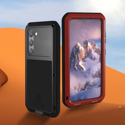 For Samsung Galaxy S23 5G LOVE MEI Metal Shockproof Life Waterproof Dustproof Phone Case(Red) by LOVE MEI