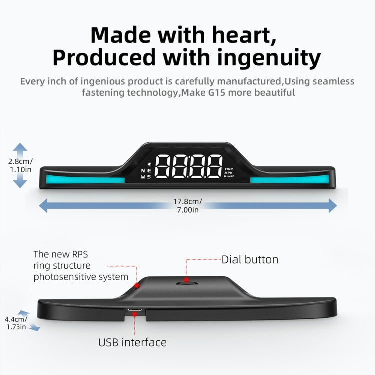 G15 Car HD GPS Head-Up Display with Color Changing Ambient Light by buy2fix