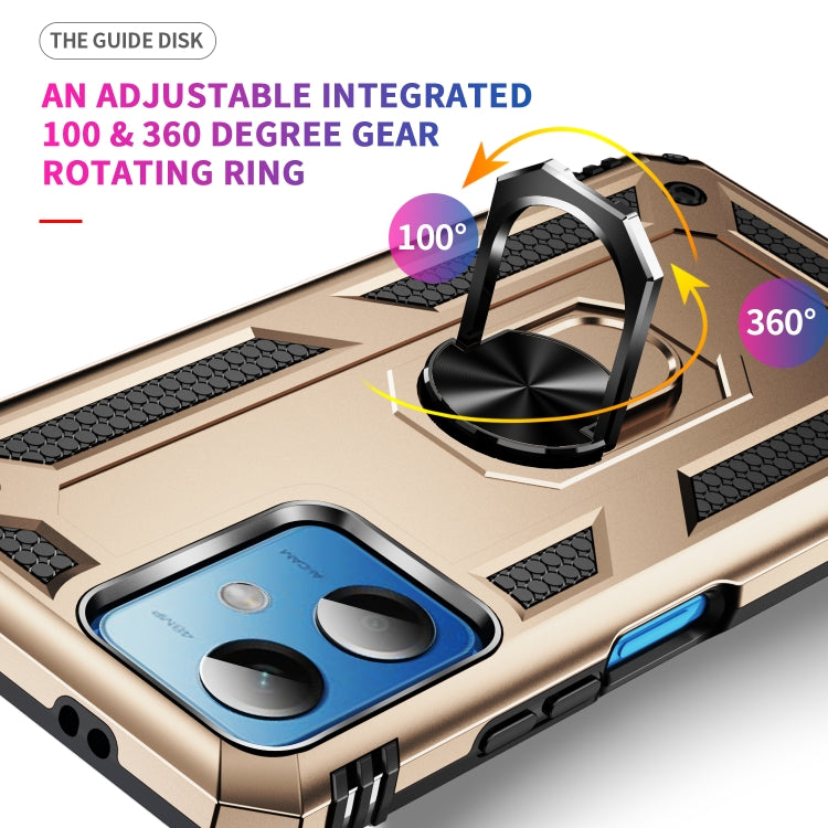 For Xiaomi Redmi Note 12 5G Global Shockproof TPU + PC Phone Case with Holder(Gold) by buy2fix