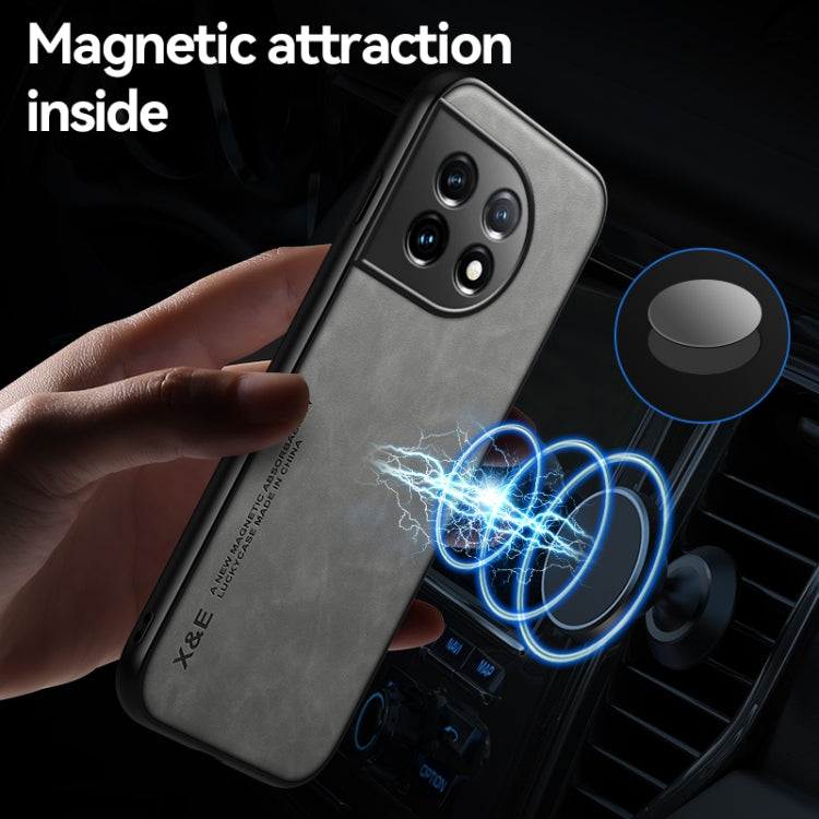 For OnePlus 11 Lamba Skin Feel Magnetic Leather Phone Case(Green) by buy2fix