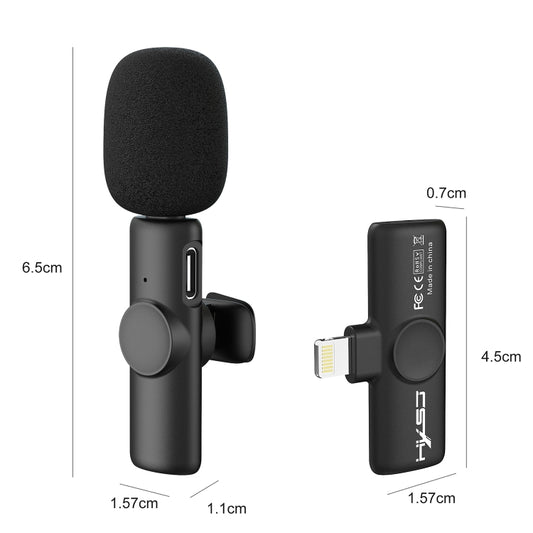 HXSJ F18 2.4G 8 Pin Noise Reduction Lavalier Wireless Microphone(Black) by HXSJ
