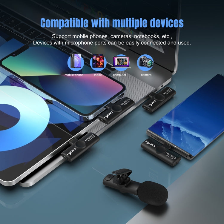 HXSJ F18 2.4G 8 Pin Noise Reduction Lavalier Wireless Microphone(Black) by HXSJ