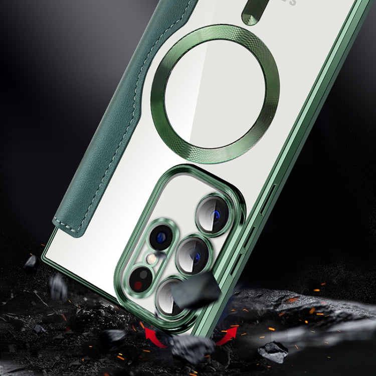 For Samsung Galaxy S23 5G MagSafe Magnetic RFID Anti-theft Leather Phone Case(Royal Blue) by buy2fix