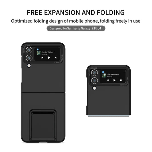 For Samsung Galaxy Z Flip4 5G Three-dimensional Folding Holder PC Phone Case(Black) by buy2fix
