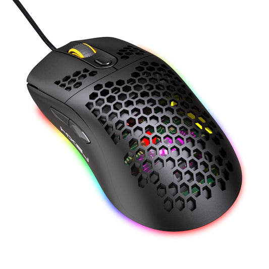 HXSJ X600 6 Keys RGB Luminous Macro Programming Wired Gaming Mouse(Black) by HXSJ