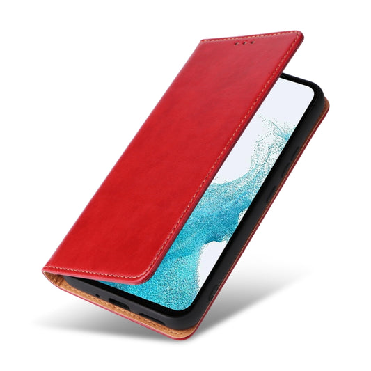 For Samsung Galaxy A54 5G Fierre Shann PU Genuine Leather Texture Leather Phone Case(Red) by FIERRE SHANN