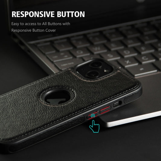 For iPhone 13 Leather Texture Stitching Phone Case(Black) by buy2fix